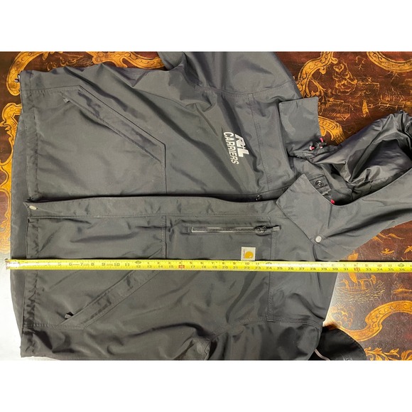 Carhartt Storm Defender Shoreline Hooded Work Jacket RL Carriers Waterproof XL - Picture 9 of 16